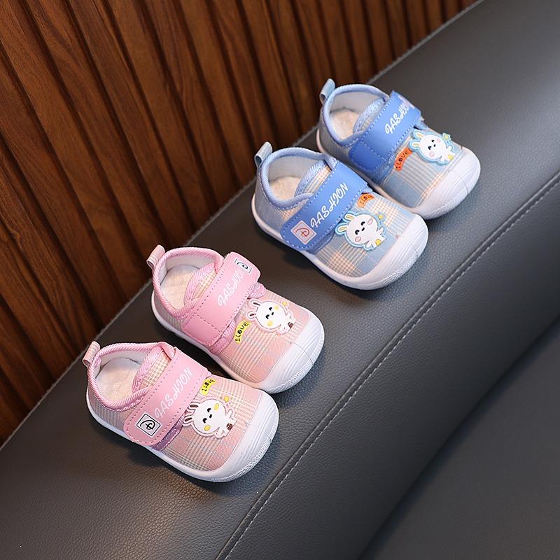 Детская весенне-осенняя прогулочная обувь для отдыха, тканевая обувь с милым кроликом, обувь для громкого звонка для мальчиков и девочек