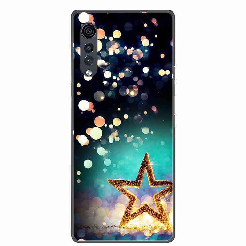 Для телефона LG Velvet Роскошный Чехол Черный Мягкий Силикон ТПУ Задняя Крышка для LGVelvet 5G Funda LMG910EMW Защитный Колпачок Capa Мультяшный Coque