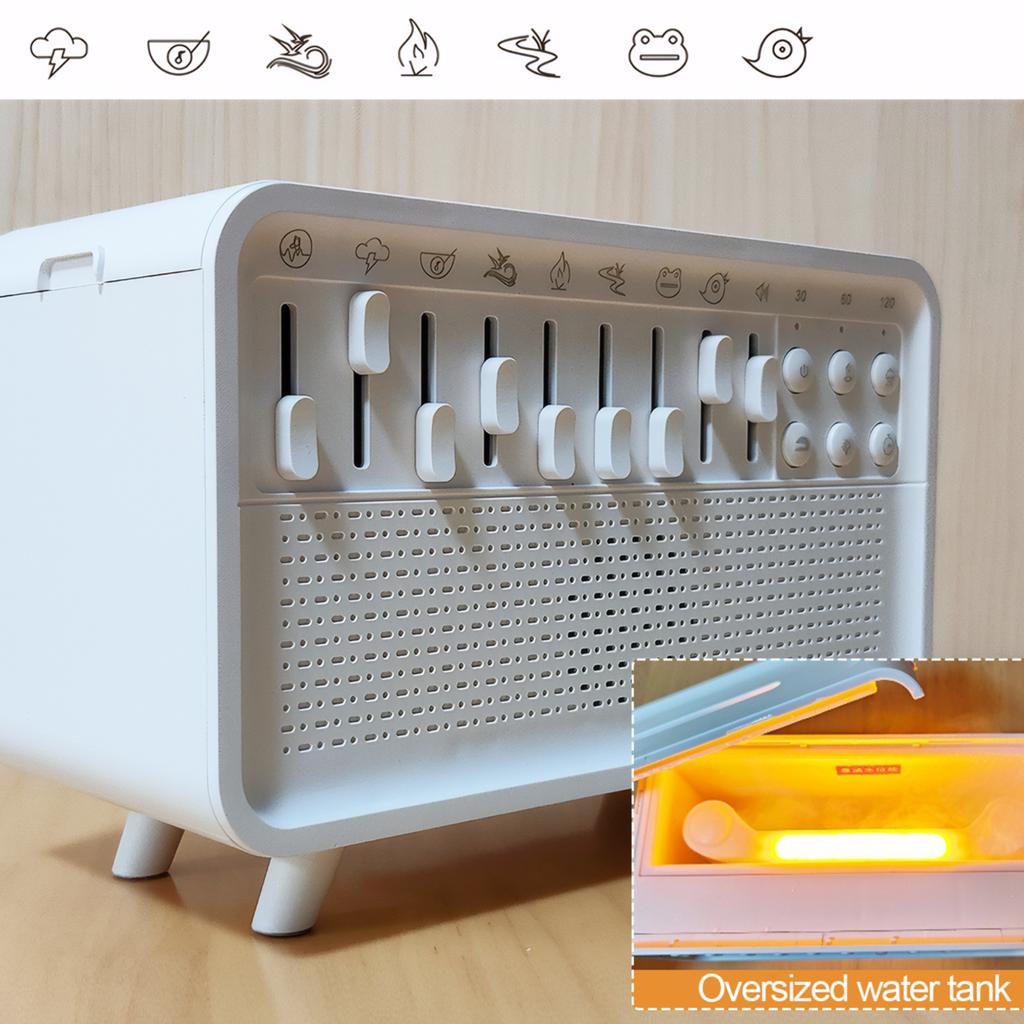 Умный диффузор с белым шумом, аромадиффузор, увлажнитель воздуха, 8 режимов белого шума, прикроватная лампа, ночник, Bluetooth-динамик