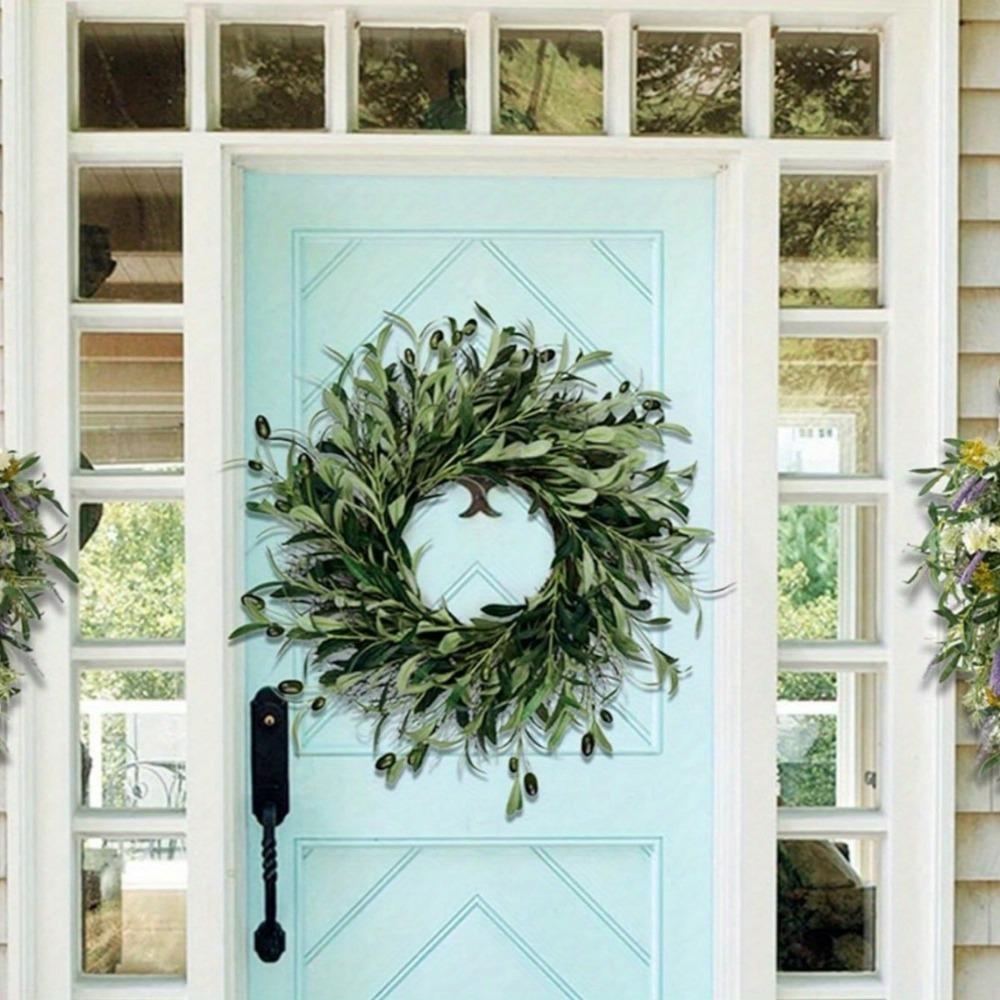 40 см венок из зелени с листьями оливы, искусственный венок из зеленых оливок, оливковая фасоль для входной двери, фермерского дома, стены, окна, праздничного свадебного декора