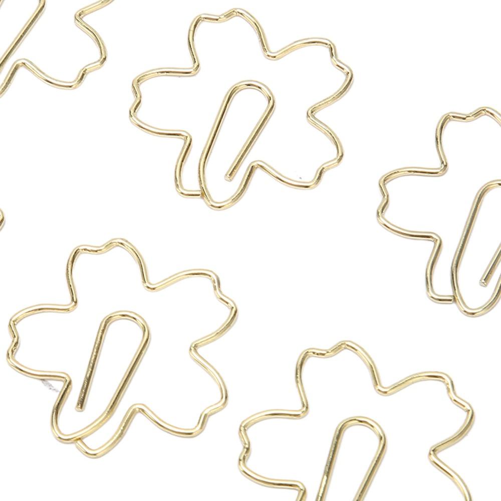 100Pcs Gold Cute Paper Clips Sakura Shape Cool Paper Clips Cute Cute Planner Clips Office