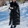 Зимняя длинная пуховая хлопковая куртка женская Manteau Femme Hiver 2023 свободная в стиле сафари толстые теплые парки с капюшоном женские пальто до колена