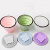 180ml Outdoor Silicone Folding Cup Travel Casual Mug Cartoon Bear Collapsible Reusable Drinking Cup with Lids Retractable Cups