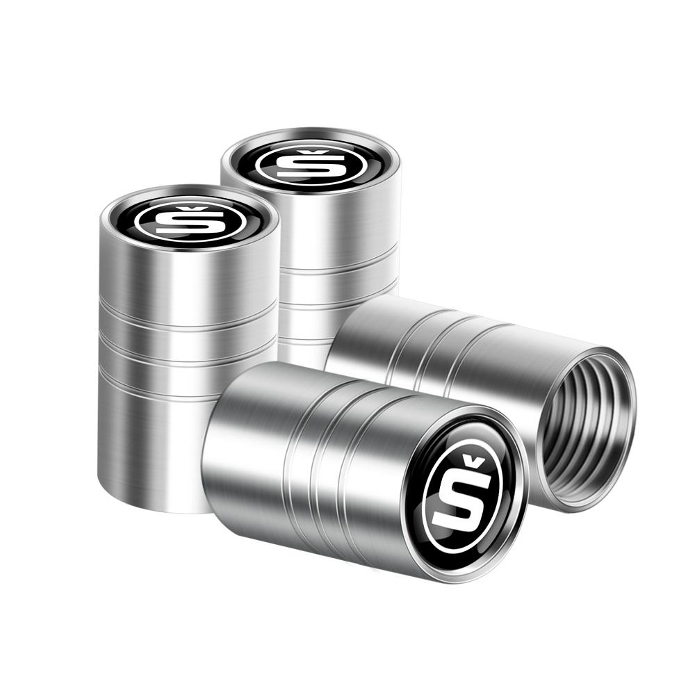 2026 Hot For SKODA 4pcs Metal Car Wheel Tire Valve Caps Stem Case Covers Accessories For Skoda S Kodiaq Octavia A5 2 3 Yeti Karo