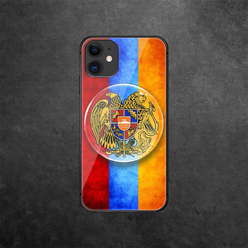 Чехол для телефона из закаленного стекла с гербом Армении для iPhone Samsung Galaxy OnePlus Oppo Xiaomi Redmi Note SA 7 8 9 10 11 12 13 14 20 21 22 53 Pro Ultra