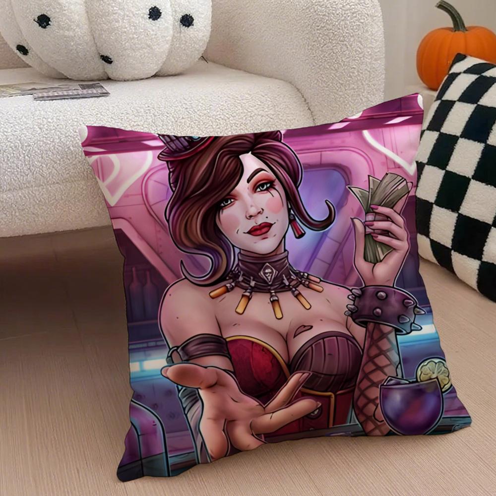 Chaotic and irreverent BBorderlands game Cushion Cover Throw Pillow Cover Hidden Button Durable Polyester Chair Cushion