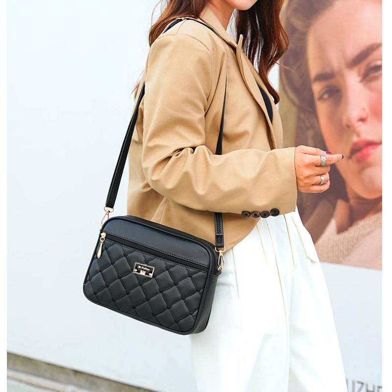 Новая модная сумка-кошелек 2025 года на одно плечо для женщин, маленькая квадратная сумка через плечо из искусственной кожи, универсальные сумки-мессенджеры