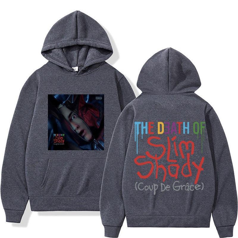 Ограниченная серия Худи Eminem The Death of Slim Shady Мужская Модная Худи с Принтом Повседневная Худи-Свитшот Harajuku Мужская Одежда