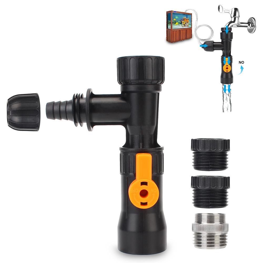 Насос для смены воды Разветвитель Соединитель для полива Пластиковый кран Смена воды Очистка аквариума Практичный 3-ходовой Тип крана