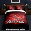 St. Louis Cardinals Design Bed Bedding Set 1 Duvet Cover + 2 Pillowcases Soft Breathable Household Bed Linens