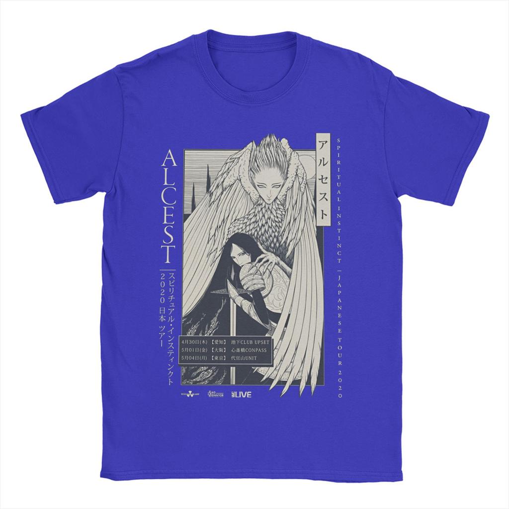 Мужская футболка Французская группа ALCEST Новинка Хлопковые футболки с коротким рукавом Музыкальная футболка Круглый вырез Одежда Идея подарка