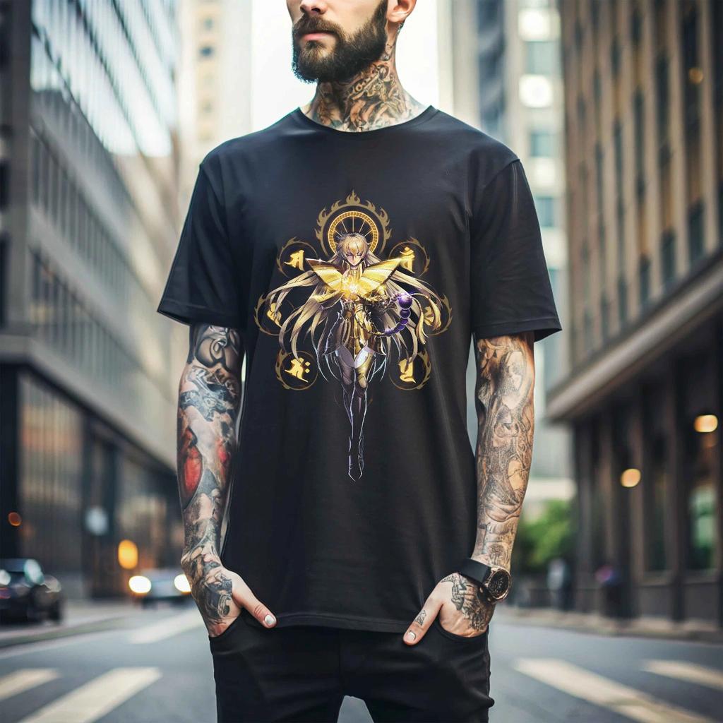100% cotton TOPS UNISEX TEES MENS WOMENS shaka virgo T-Shirt saint Seiya,Ikki,Sienna,Nero,Cosmo,Anime Shirt Gift348