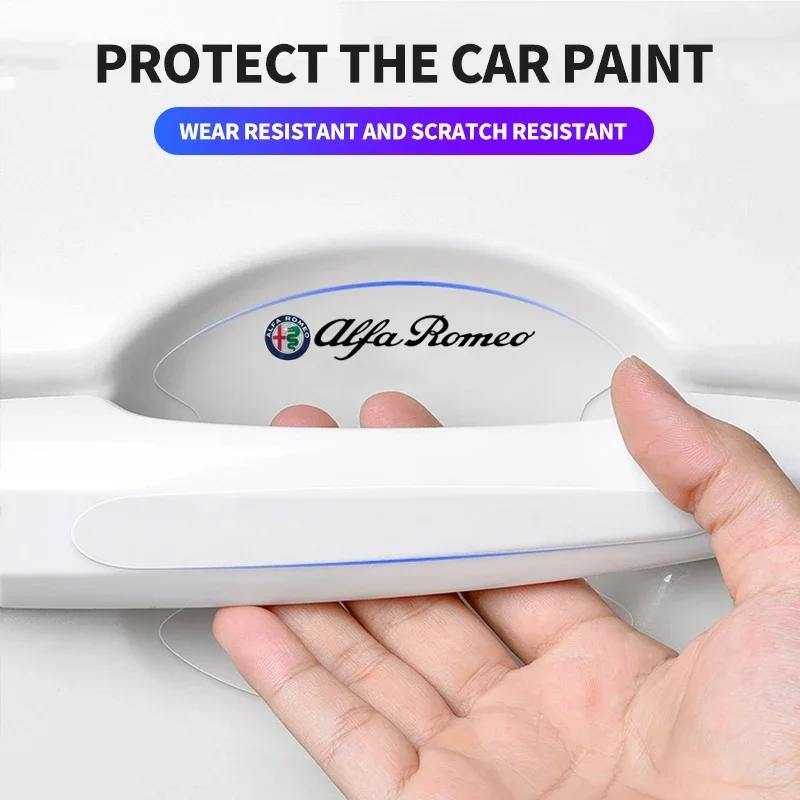 8pcs Car Styling Transparent Door Handle Wrist Sticker Protective Film For Alfa Romeo 147 159 156 Giulietta Giulia Mito Spider