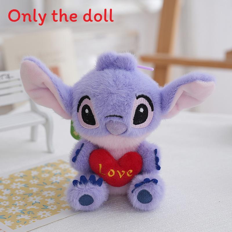 Милый Стич, Обнимающий Сердце с Вышитой Буквой, Мультяшная Плюшевая Кукла, Подвеска для Декора Сумки и Коллекционеров