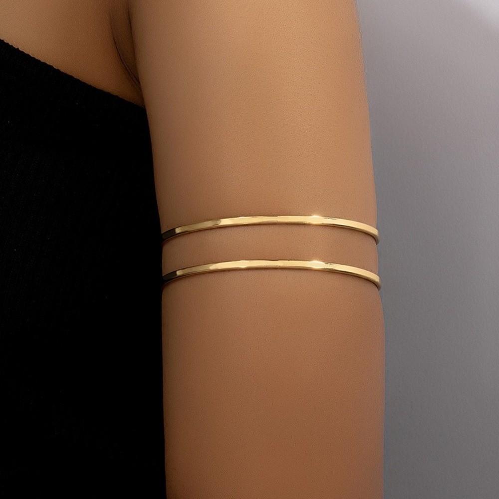 Gold Color Upper Opening Bracelet Vintage Style Geometric Bangles New Circular Bangles Party
