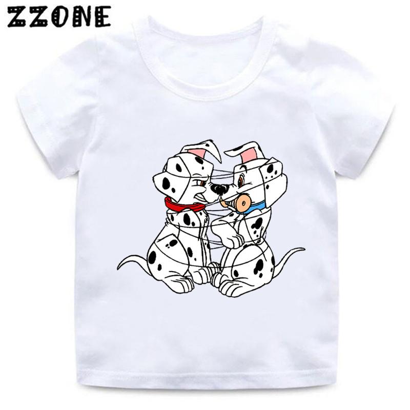 101 Dalmatians Little Spotted Dogs Funny Kids T-Shirts Cartoon Girls Clothes Baby Boys Short Sleeve T Shirt O-Neck Children Tops