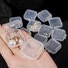 10/20Pcs Mini Jewelry Storage Box Square Transparent Flip Portable Pill Container Jewelry Holder Packaging Earrings Display Case