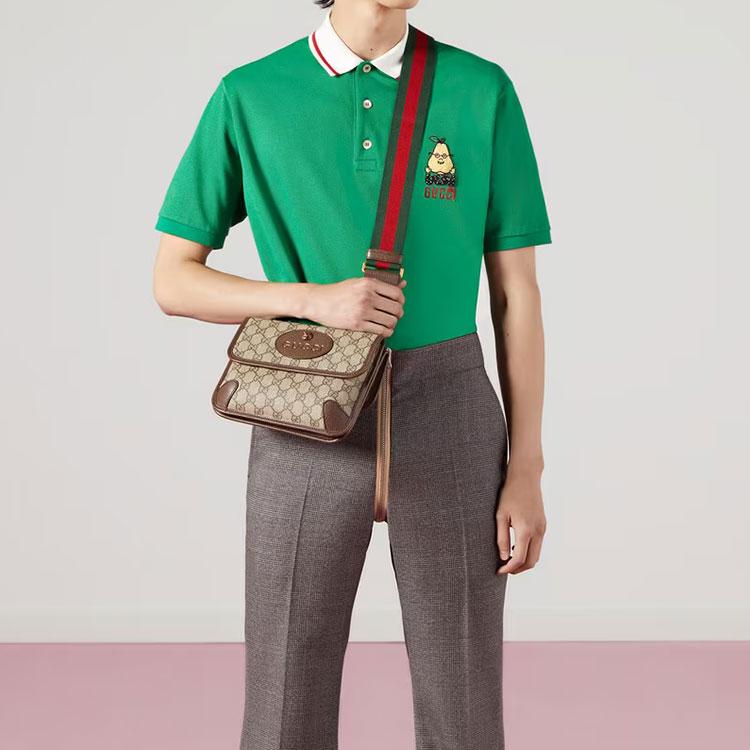 Gucci Сумка через плечо Gucci GG Supreme с двусторонним дизайном и изображением головы тигра, на магнитной застежке, из канвы с отделкой из кожи, маленькая, унисекс, 501050-9C2VT-8745