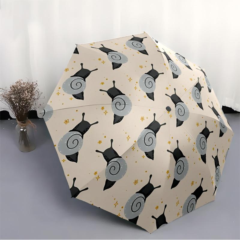 1pc Snail Shell Automatic Open/close Folding Compact Umbrella, 8-Rib Sturdy Canopy, Lightweight Portable, Everyday Use, Gift,173