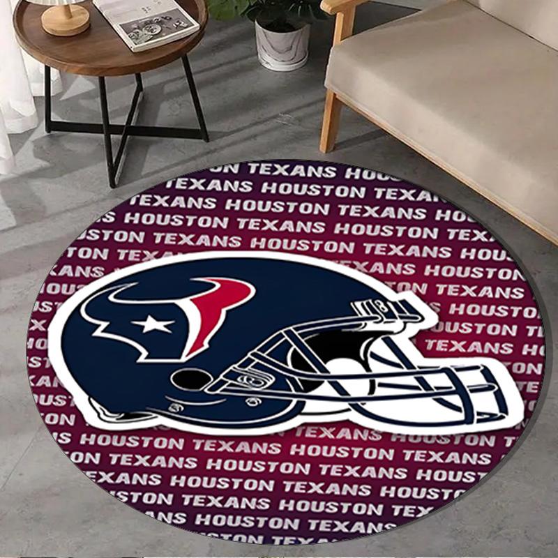 basketball Texans Logo Round Rug for Livingroom,Bedroom, Palyroom, Chair Rug, Area rug, Circle Carpet, Large Size Fan Christmas gift