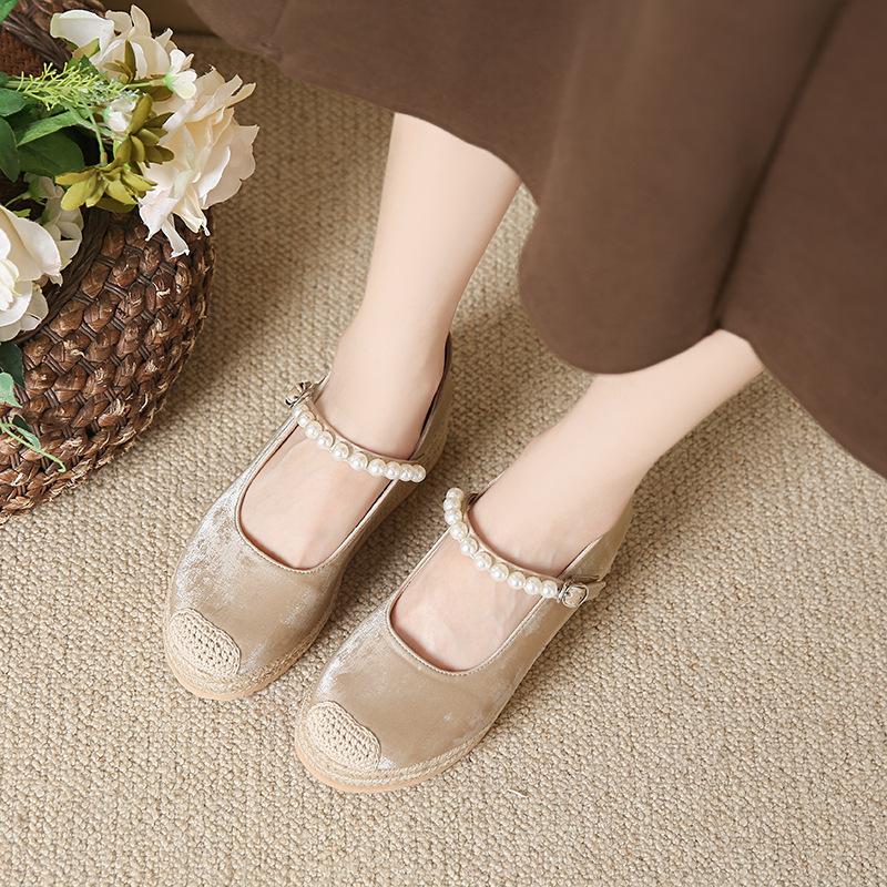Женские летние туфли 2024 года, новые модные туфли на покатом каблуке, темпераментные туфли с пряжкой и мелким носком