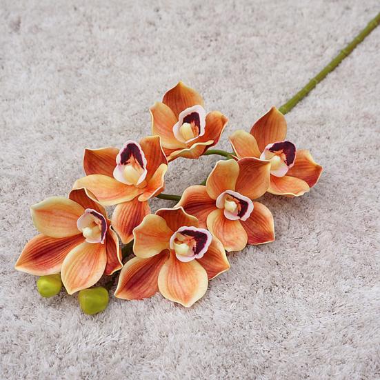 Декоративный искусственный цветок яркий пасторальный реалистичный цимбидиум искусственный цветок домашний декор