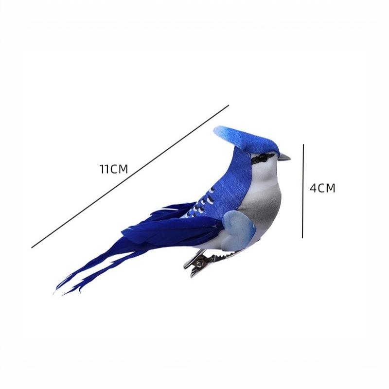 Искусственные Голубые Птицы с Перьями 3 шт. Реалистичные Пенопластовые Модели-Симуляторы для Поделок, Украшения Сада, Двора, Свадьбы