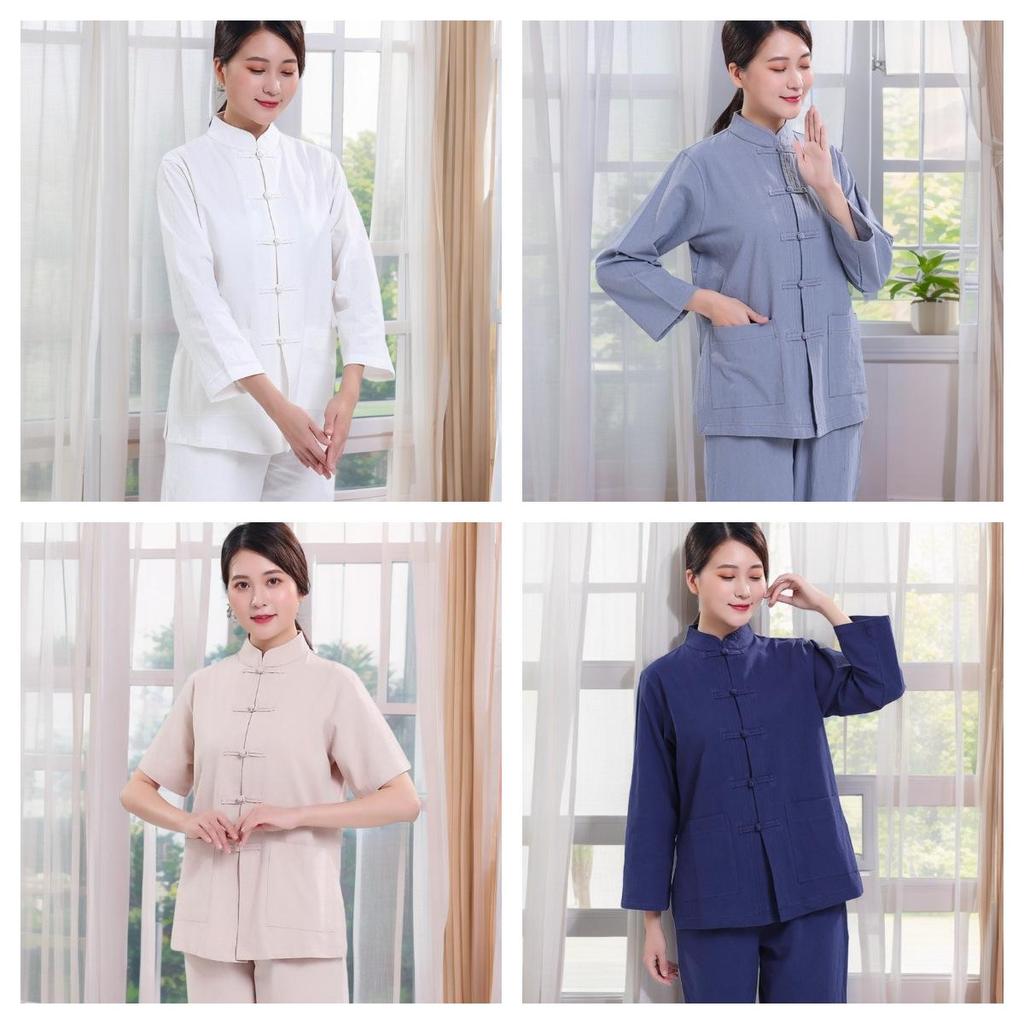 Haiqing Unisex Zen Meditation Clothing Pure Cotton Set for All Seasons