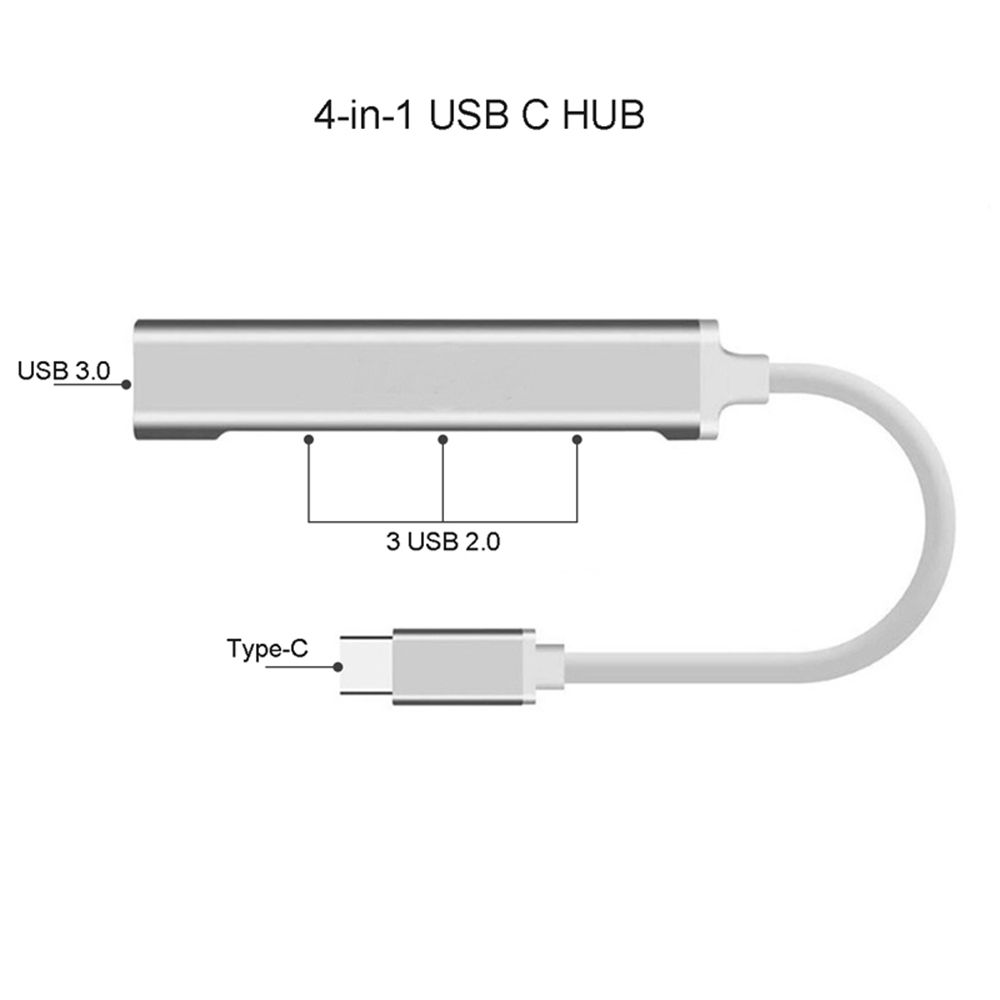 Mini USB-C Dock 4 Port OTG Adapter Splitter USB 3.0 HUB USB Type-C Hub USB Expander