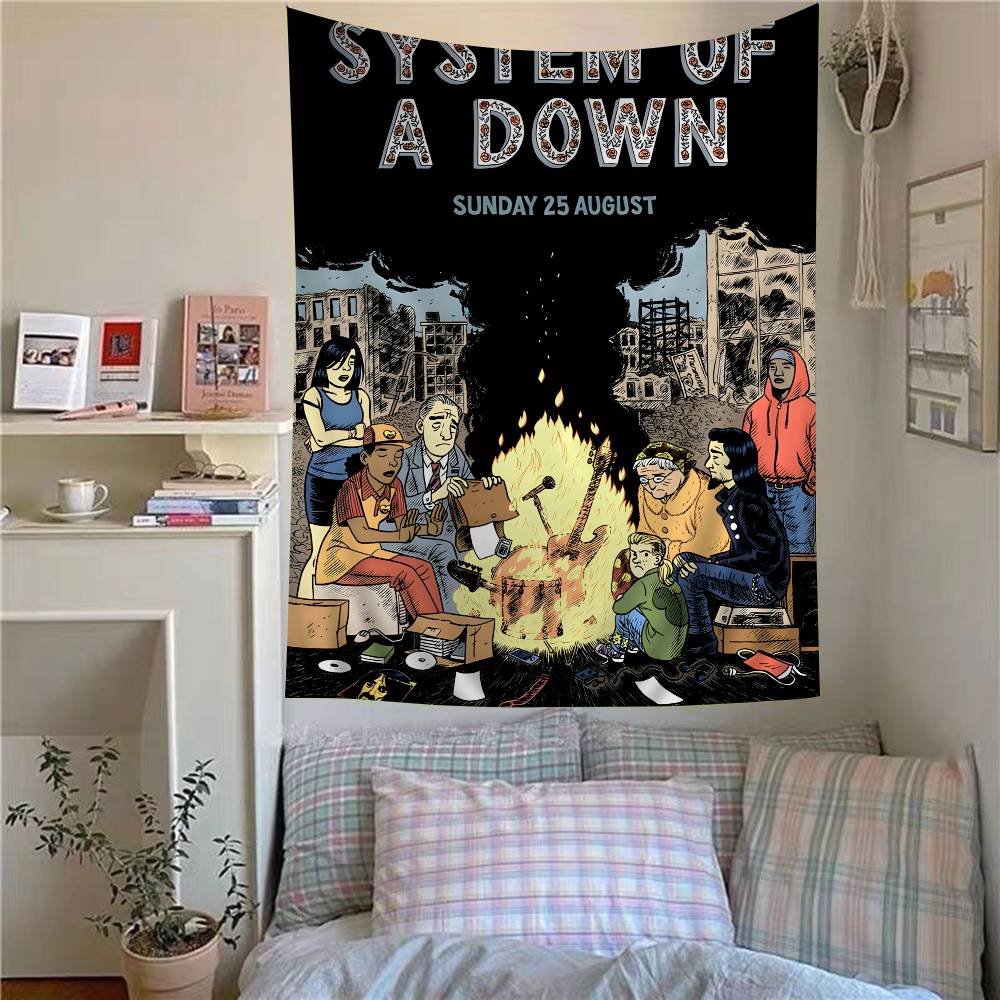 Группа System of a Down Хиппи Настенные Гобелены Богемные Настенные Гобелены Мандала INS Домашний Декор