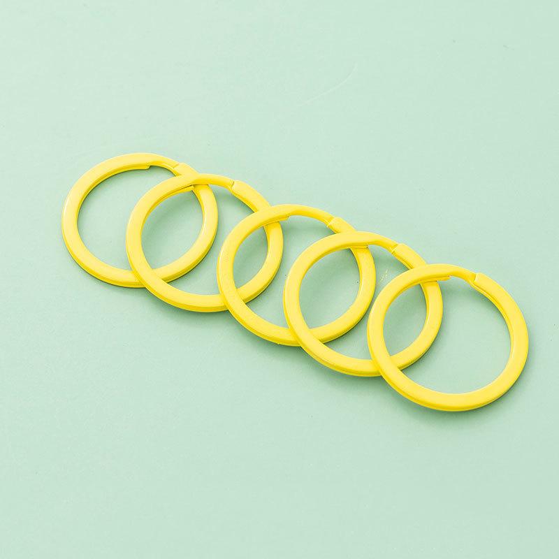5/10Pcs Metal Colorful Keyring Keychain Split Ring 25/30mm Round Flat Line Key Ring for DIY Handmade Jewelry Making Accessories