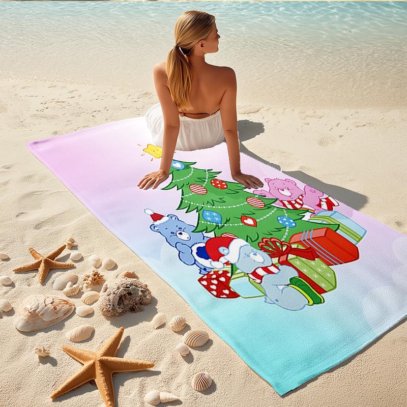 1Pc Christmas Tree Presents Beach Towel, Quick Dry, Multi-Use for Beach Pool Gym Yoga Home Travel, Christmas, Halloween, Xmas Gift S179