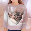 Autumn Children 's Clothing For Girls Animal Cat T Shirt Long Sleeve 3d Print Spring Kids 3-12 Years Clothes Cute Tee Tops