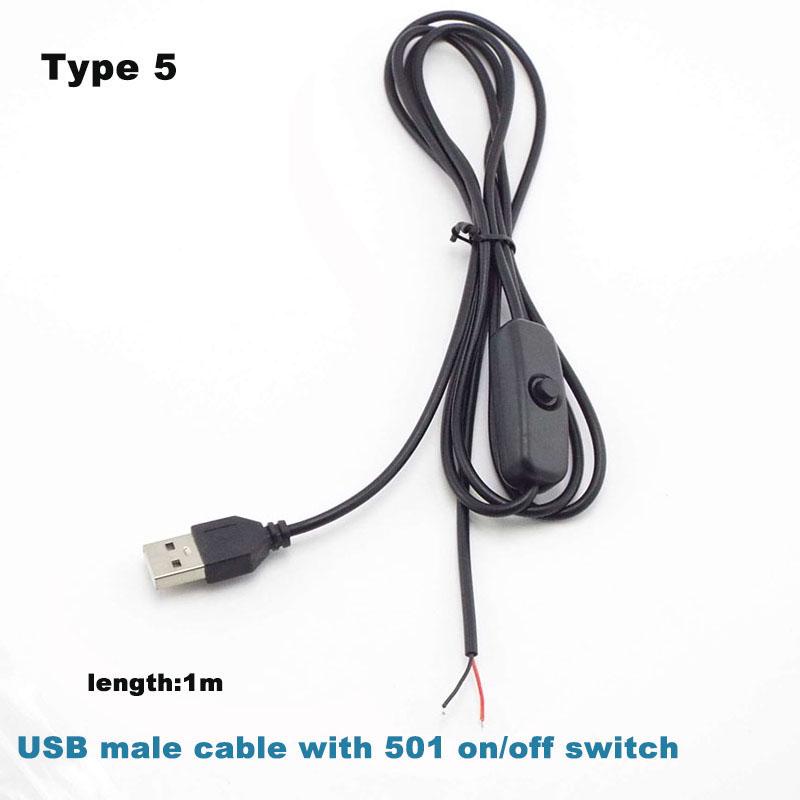 5 В 12 В USB 2.0 DC Mirco Male Female Cable Switch Регулируемый блок питания зарядный разъем ремонтный шнур для DC USB Вентилятор охлаждения