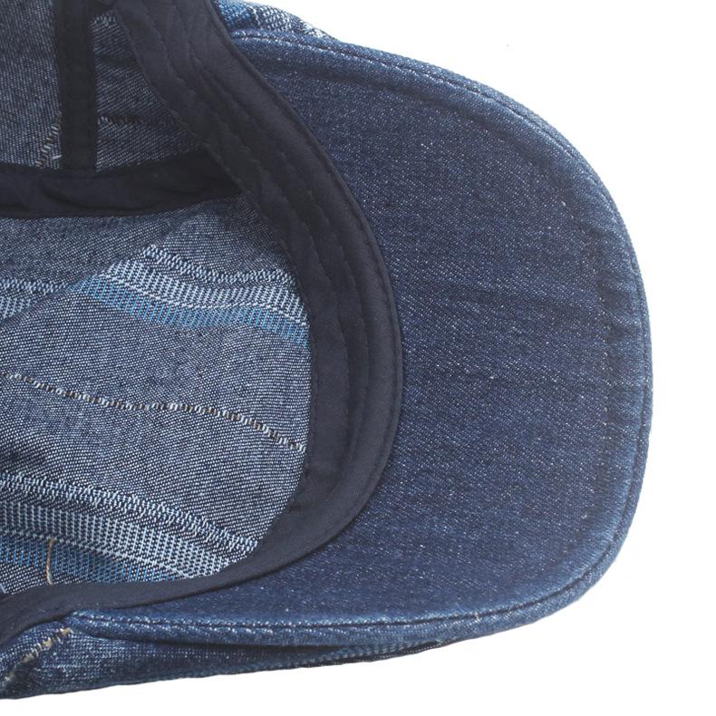 Промытый джинсовый берет, женский весенне-осенний кепка вперед, мужская уличная шляпа от солнца, цветная полосатая кепка