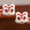1 Pair Chinese Style Plush Dancing Lion Doll Hair Clips Tassels Cartoon Hairpins Alligator Clips Hanfu Hair Accessories