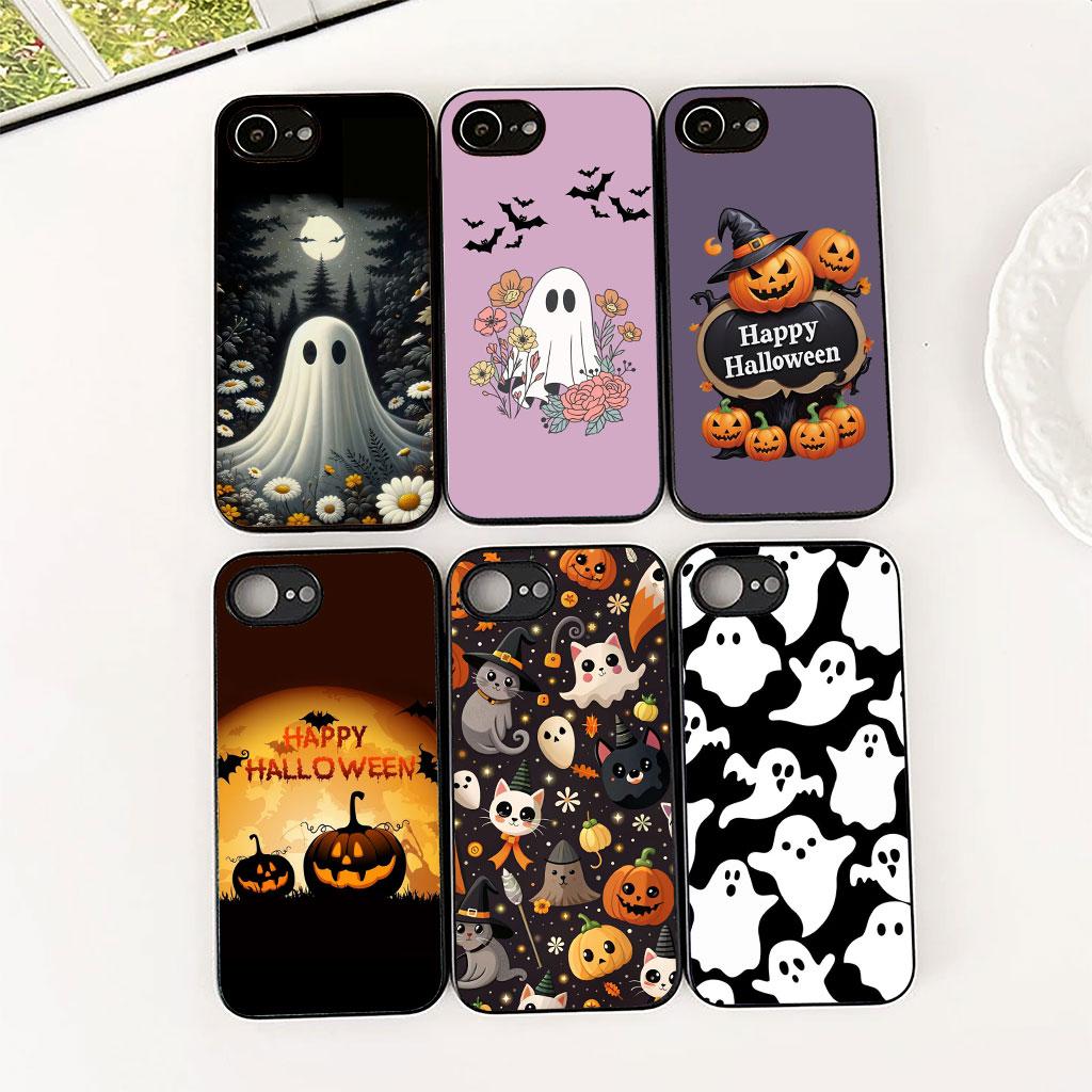 Чехол для телефона Little Ghost With H-Halloweens Pumpkin для Samsung Galaxy S25 S24 S23 FE Ultra Plus S7 Edge S25+ S23+ A56 5G
