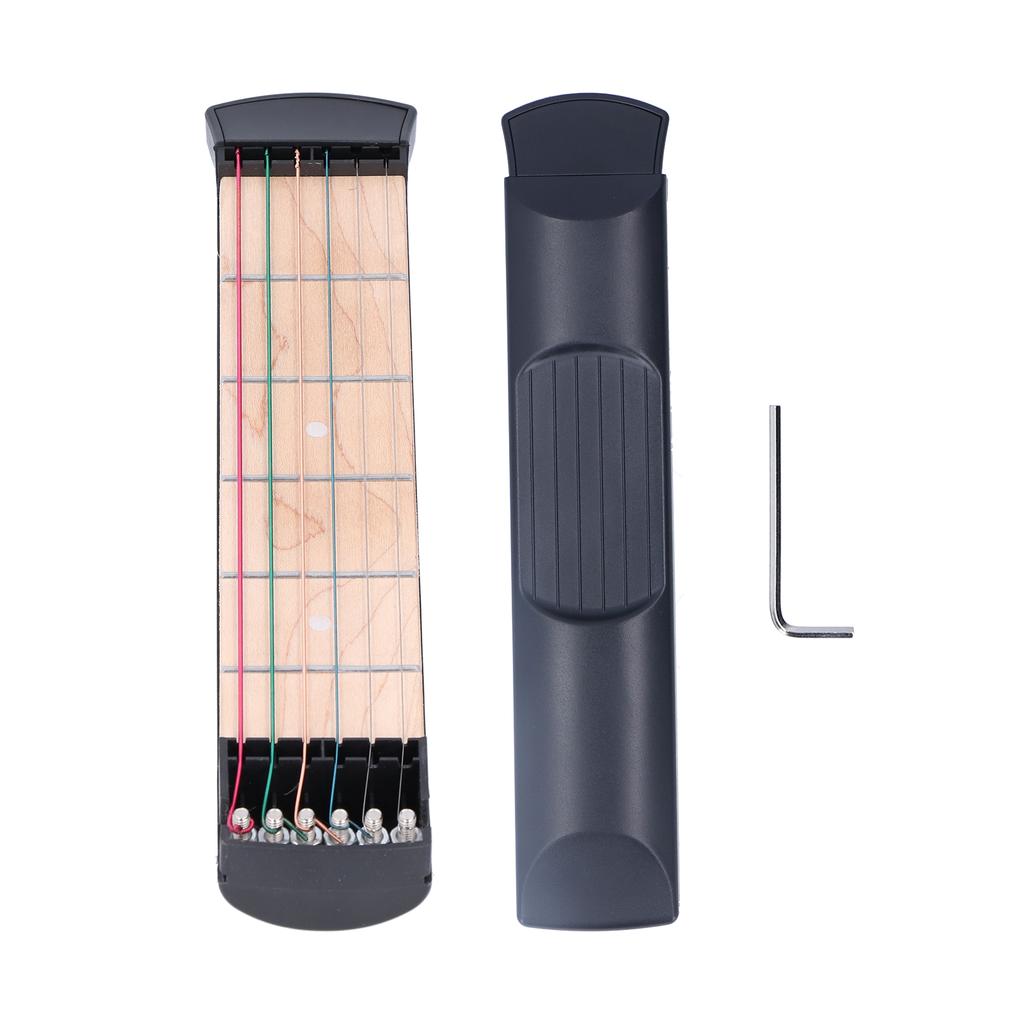 Карманный инструмент для практики на гитаре с 6-ю красочными струнами, портативный тренажер для начинающих с аккордами, 6 ладов