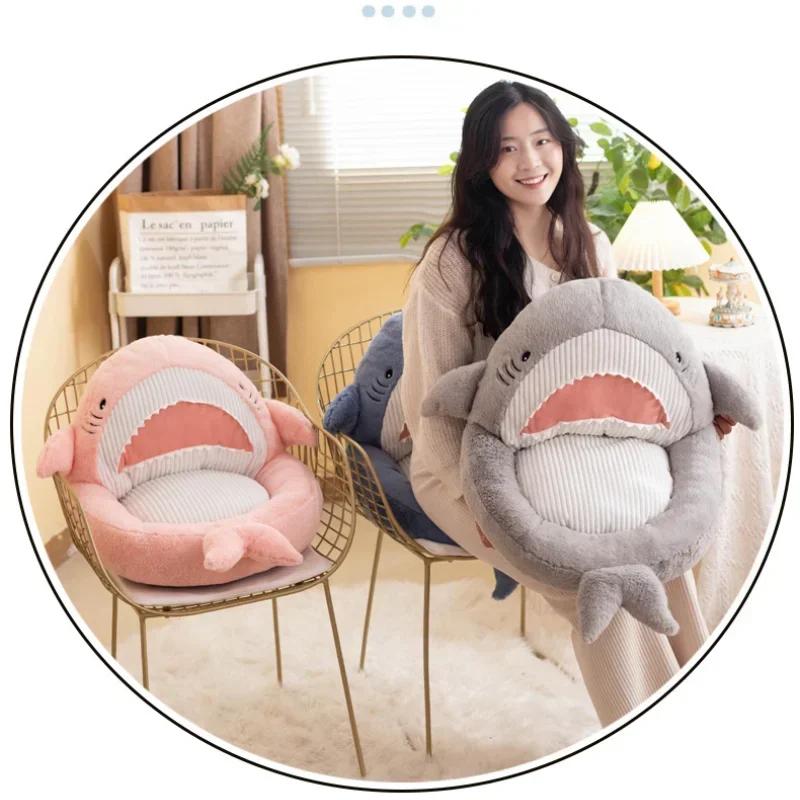 Милая мультяшная подушка-акула для дивана, дома, плюшевая татами, для офиса, спальни, талии, автомобиля, дорожная подушка, детский подарок для девочки, украшение для дома