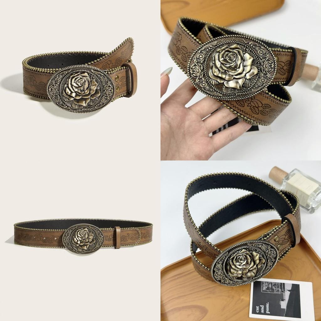 Punk Rock Leather Waist Belt With Vintage Studded Design Daily Supplies Casuals