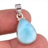 Natural Republic Larimar Gemstone 925 Solid Sterling Silver Pendant 1.25'' L2t44