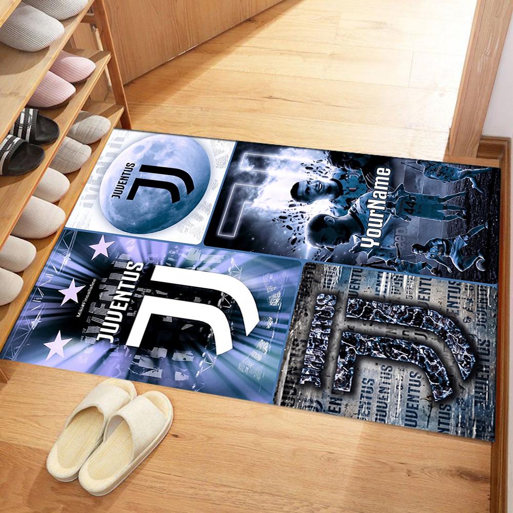 Juventus Customized Name Floor Rug Office Rug Design for Balcony Living Rooms Kitchen Entryway Antislip Carpet Anime Office Decor