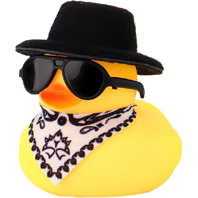 wonuu Rubber Duck Car Ornaments Yellow Duck Car Dashboard Decorations with Propeller Helmet for Christmas Decor and Home Decorations for Adults