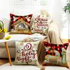 Jesus Christmas Atmosphere Linen Material Digital Letter Printing Home Decoration Sofa Cushion