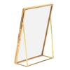 Brass Retro Glass Metal Desktop Photo Frame Bracket Copper Strip Metal Photo Frame;4*6inch :