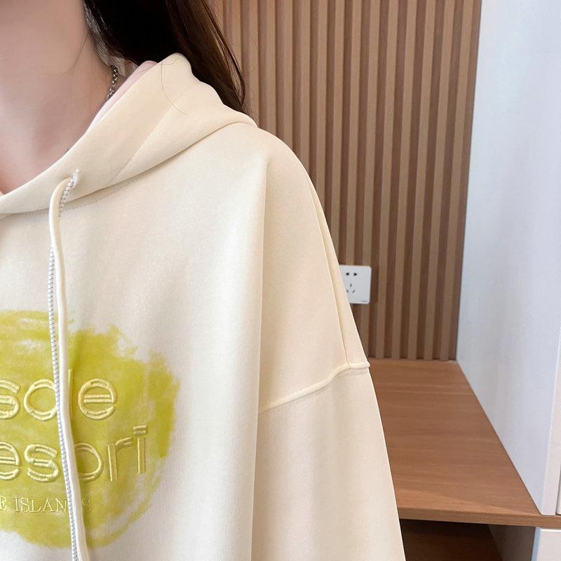 2025 Korean Style Women's Hooded Sweatshirt: Loose, Thin, Short-Length with Drawstrings