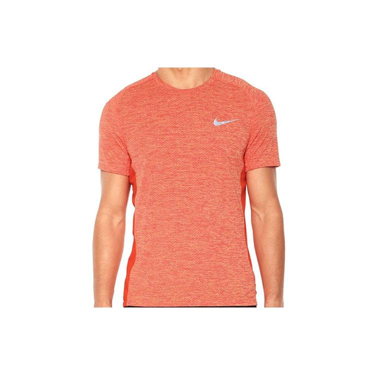 Nike T Shirts Men's Orange Crew Neck Moderate Straight Fit 834241-809
