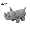 Mini Animal Sculpture 3D Printed Knitted Rhinoceros Figurine, Fidget Toy with One-piece Molded Rhino Figurine Movable Joints, Wild Collectible Figure