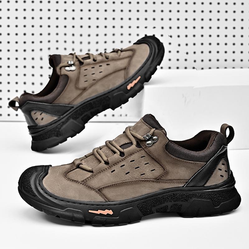 Outdoor Hiking Shoes Men Genuine Leather Camping Sneakers Man Casual Shoes Luxury Brand Casual Men's Footwear