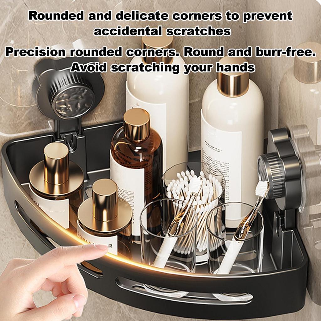 ABS Полки для ванной комнаты на присоске Стеллаж-полка для хранения в ванной без сверления отверстий Угловая настенная полка Держатель для шампуня